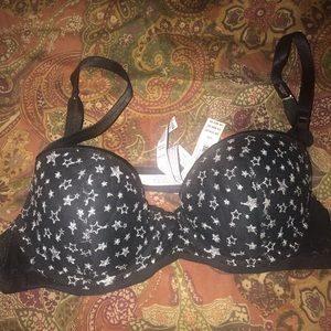 NEW NWT Black Victoria’s Secret bra with stars